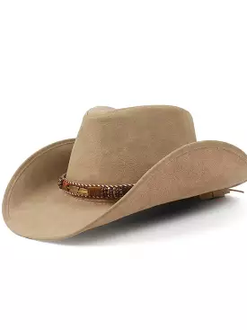 100% Leather Cowboy Hat Unisex Women Men Western Hat For Lady