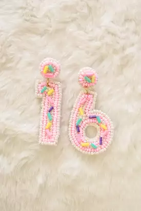 16 Birthday Beaded Earrings