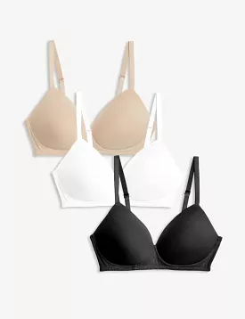 3pk Non Wired T-Shirt Bras A-E