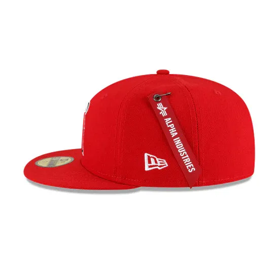 [60194093] Los Angeles Angels Alpha Industry Red 59FIFTY Mens Fitted Hat