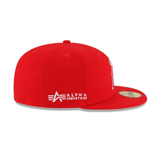 [60194093] Los Angeles Angels Alpha Industry Red 59FIFTY Mens Fitted Hat