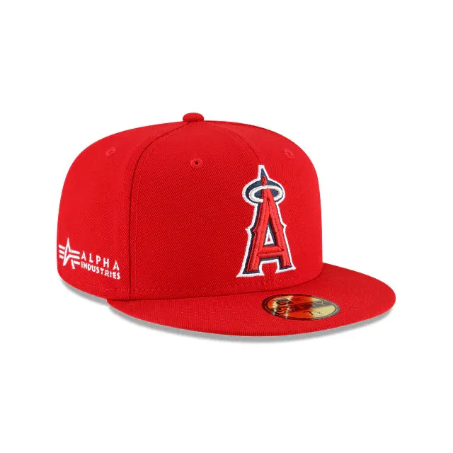 [60194093] Los Angeles Angels Alpha Industry Red 59FIFTY Mens Fitted Hat