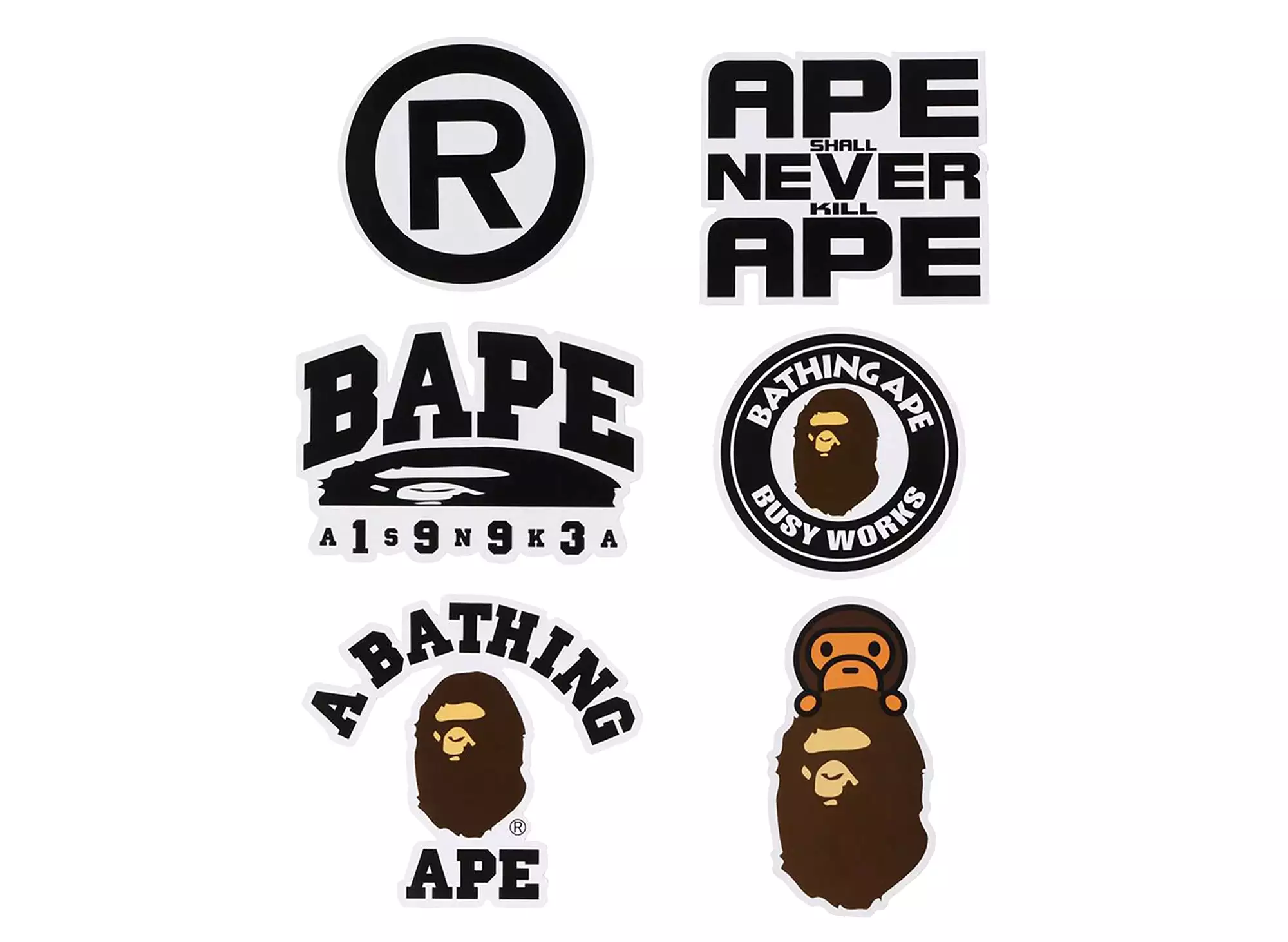 A Bathing Ape Sticker Set xld