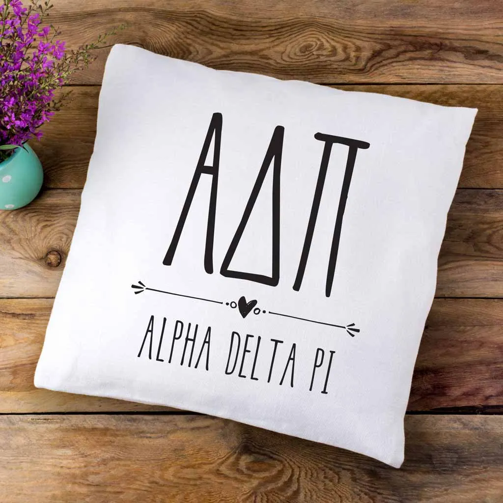 ADP Greek Boho Sorority Throw Pillow Cover for Dorm or Apartment