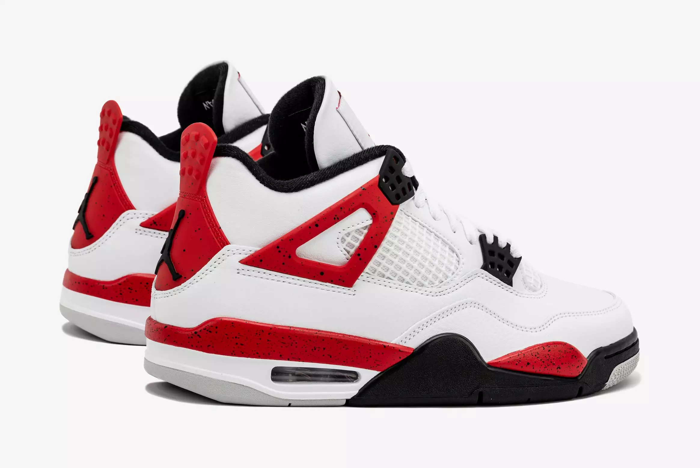 Air Jordan 4 Retro Red Cement Mens Lifestyle Shoes (White/Red) Limit One Per Customer