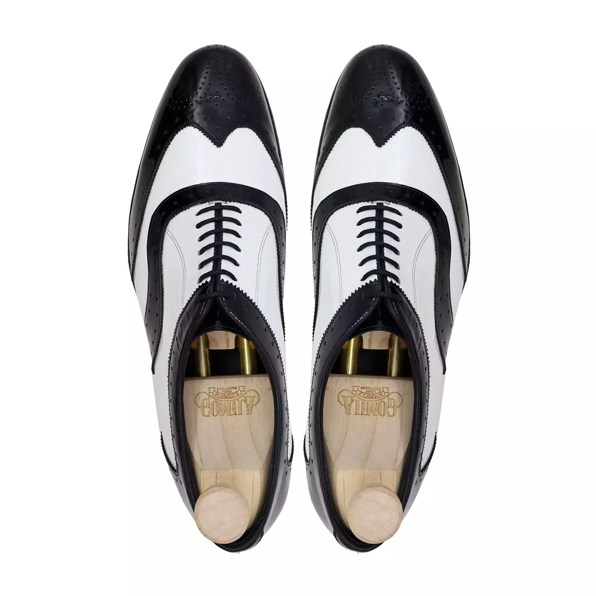 ALPHA - BLACK AND WHITE PATENT OXFORD