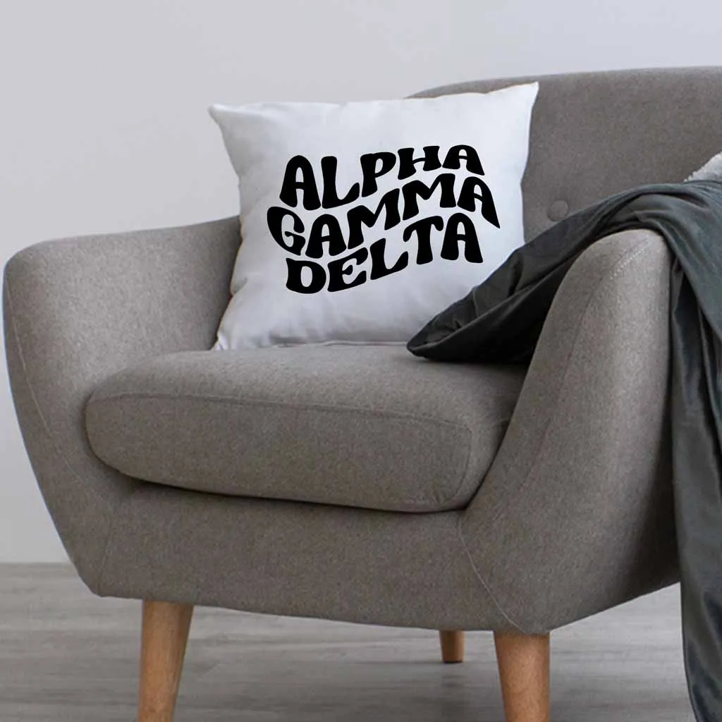 Alpha Gamma Delta Greek Mod Design on a Sorority Throw Pillow Cover for Dorm Room or Apartment Decor