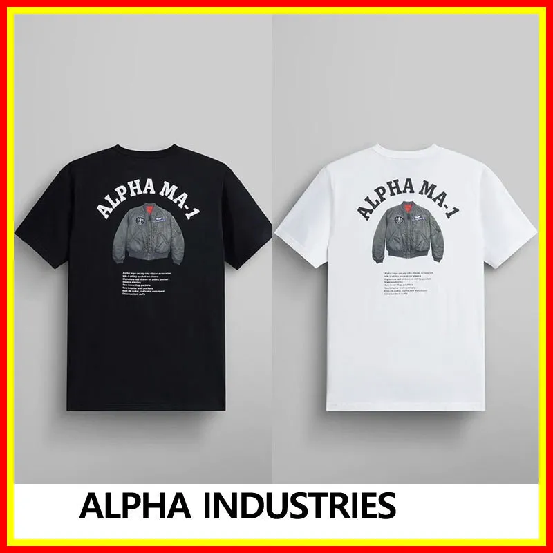 ALPHA INDUSTRIES  |Street Style U-Neck Short Sleeves T-Shirts