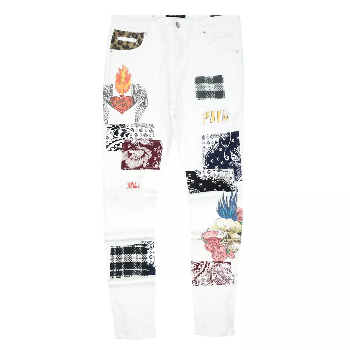 Arcadia Patchwork Denim (White) /C7