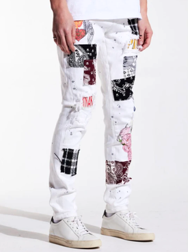 Arcadia Patchwork Denim (White) /C7