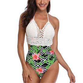 AshoreShop Womens Once Piece Crochet Sexy Monokini Swimsuit