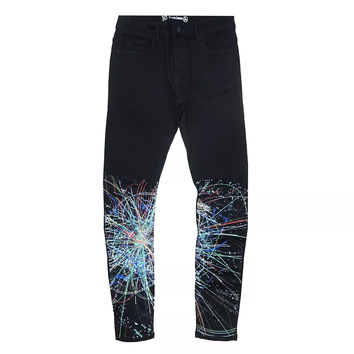 Atlantic Paint Splatter Denim (Black) /C3