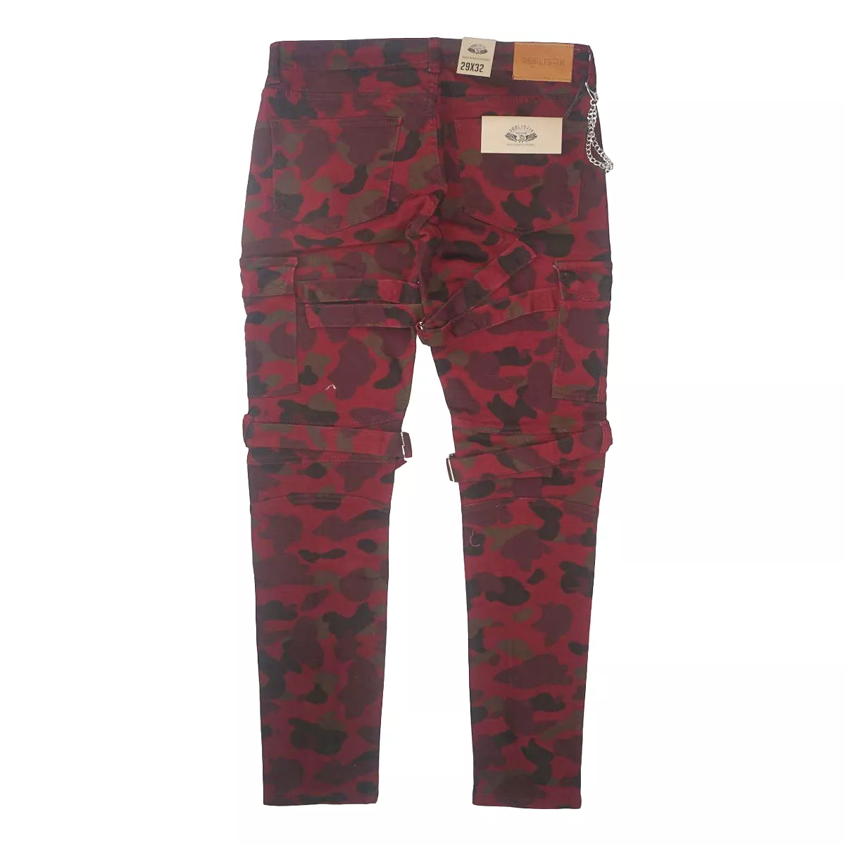 Baghdad Prem Camo Twill Zipper Cargo Denim (Red) /C6