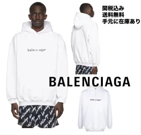 BALENCIAGA  |Street Style Long Sleeves Plain Cotton Logo Skater Style