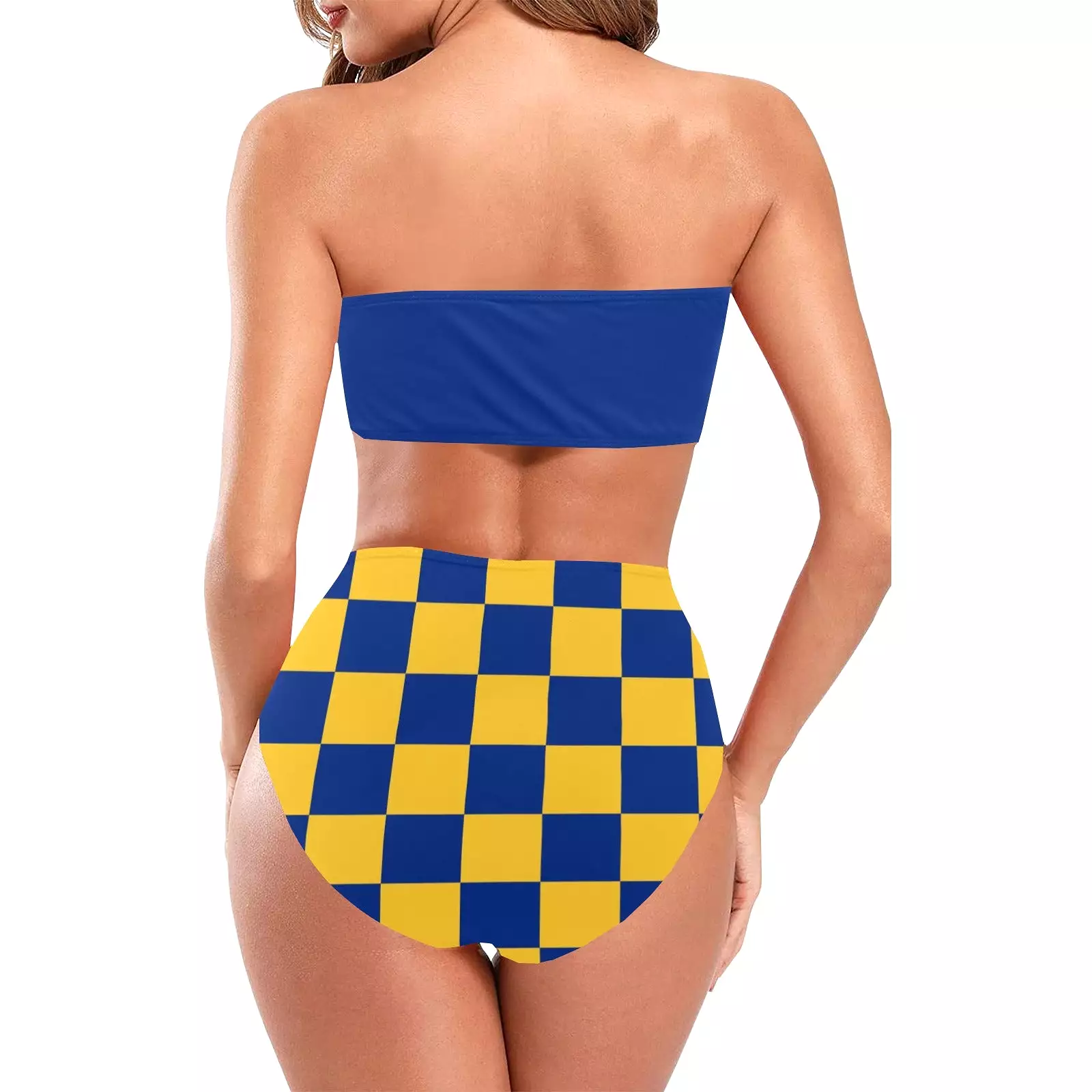 barbados blue Chest Wrap Bikini Swimsuit (Model S36)