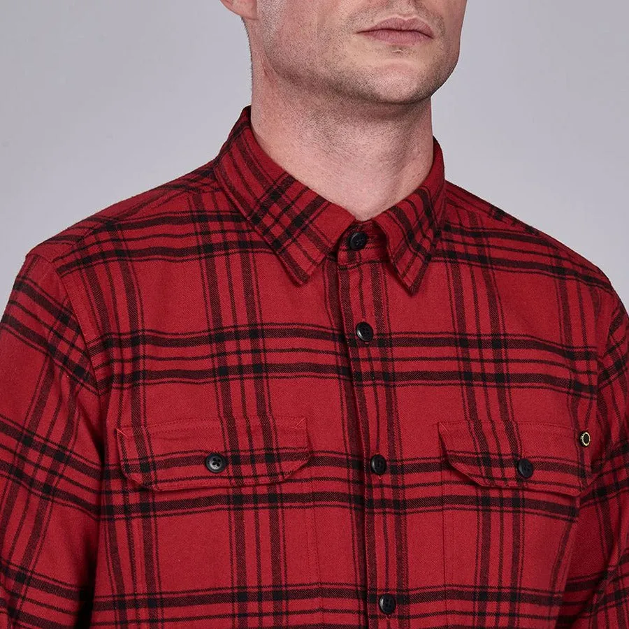 Barbour International - Bold Line Check Shirt in Crimson