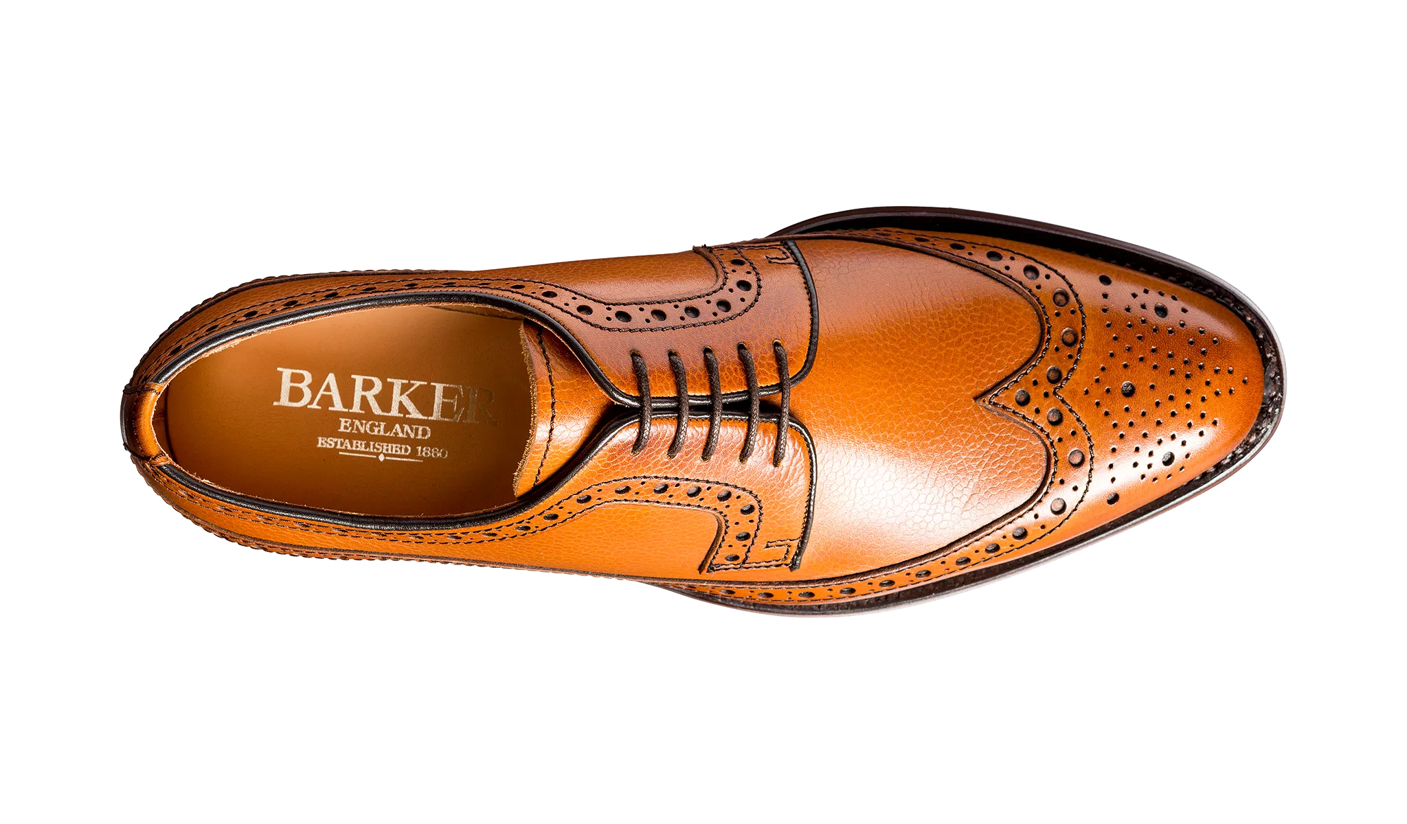 Barker Calvay Classic Long-Wing  Brogue Shoe - Cedar Grain