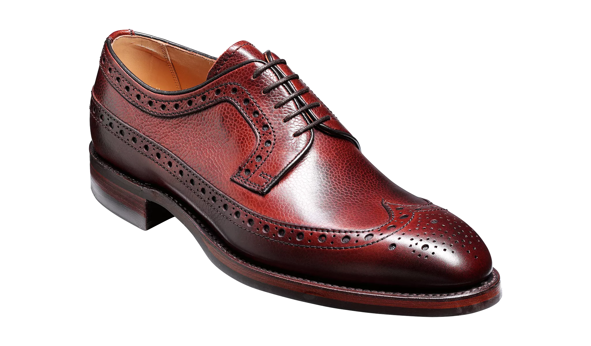 Barker Calvay Classic Long-Wing  Brogue Shoe - Cherry Grain