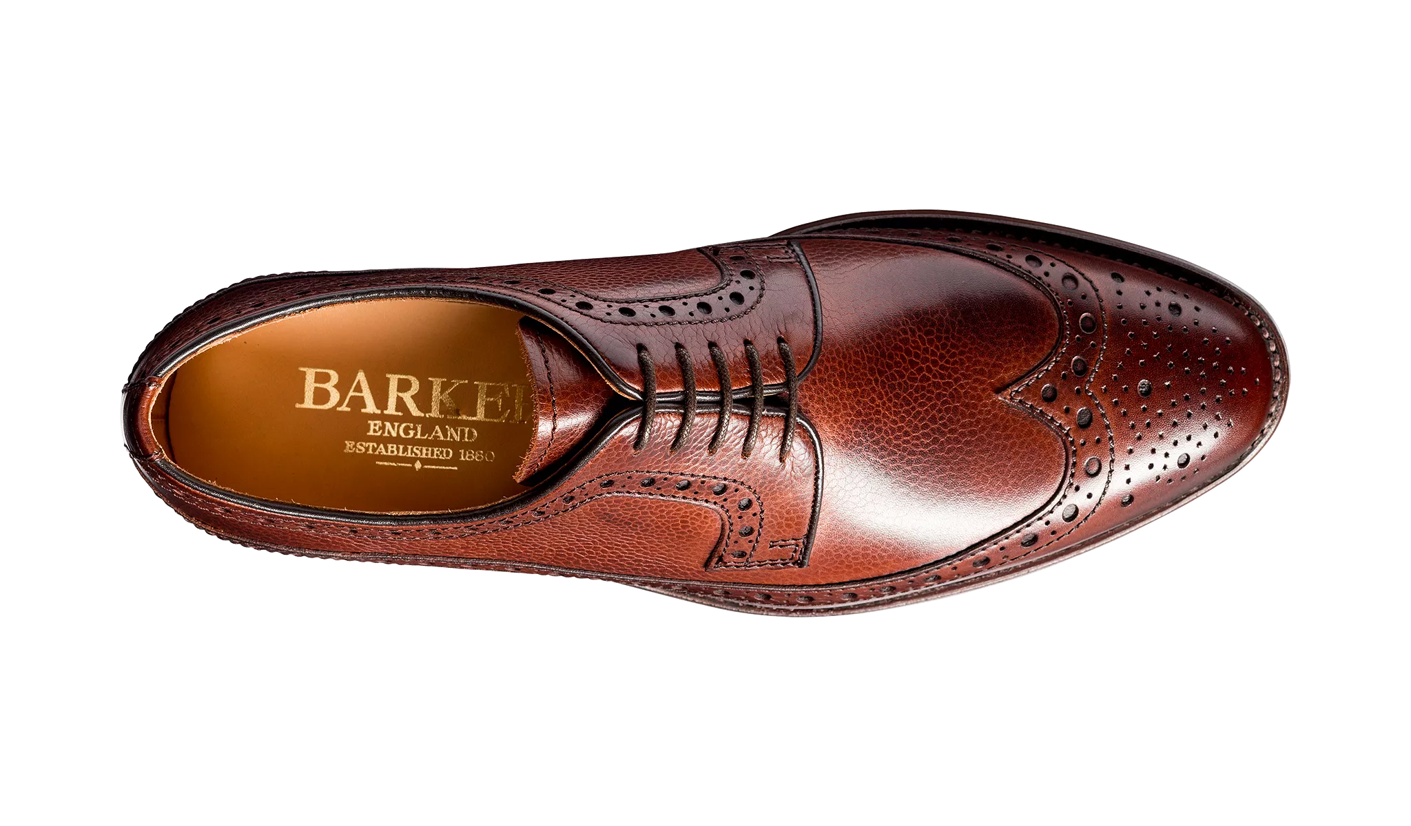 Barker Calvay Classic Long-Wing  Brogue Shoe - Cherry Grain