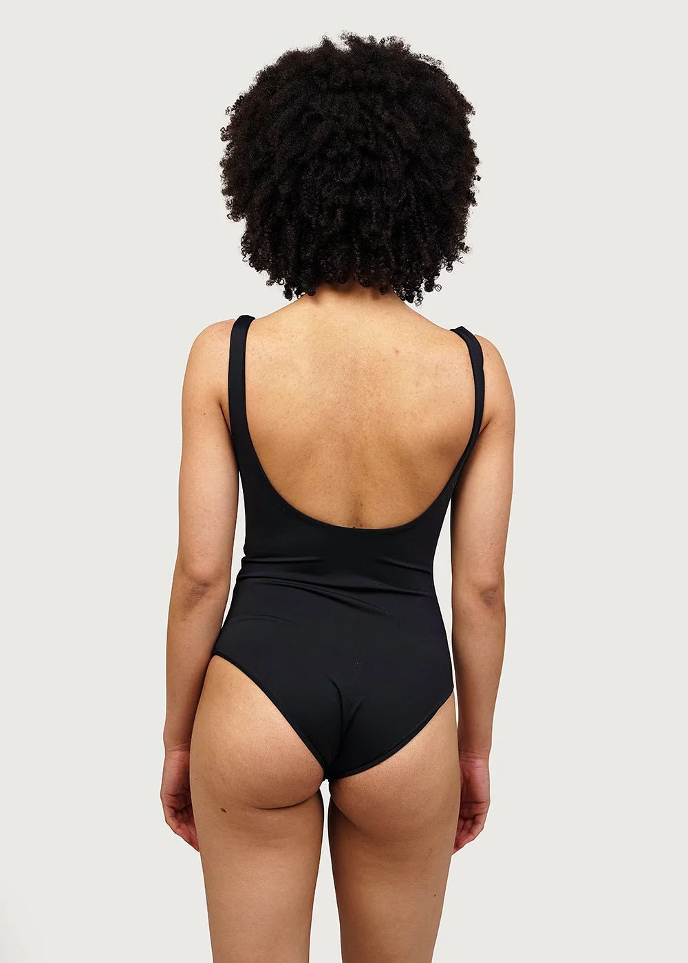 Black Plunge One Piece Swimsuit