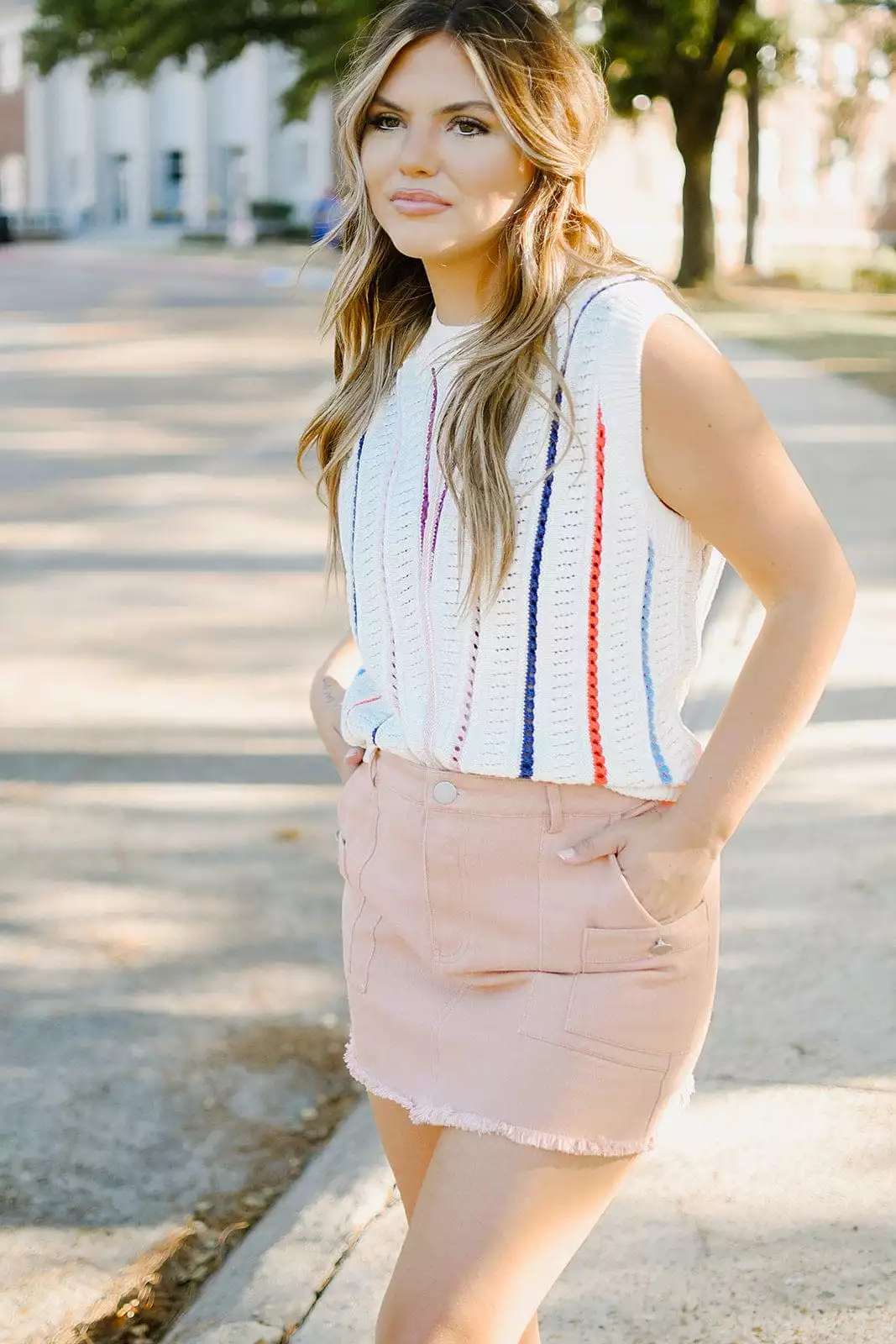 Blush Cargo Mini Skirt