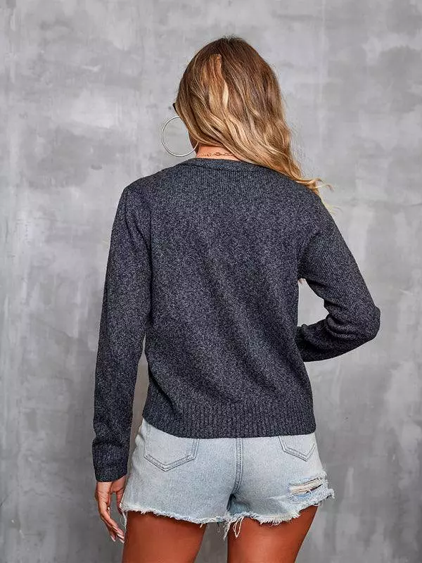 Casual Solid Cardigan Top