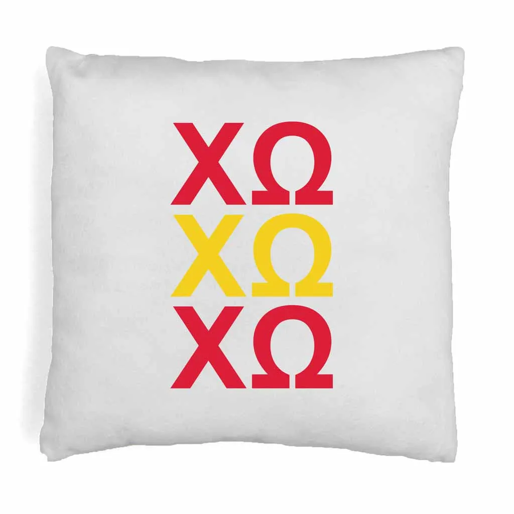 Chi Omega Throw Pillow Cover with Greek Letters