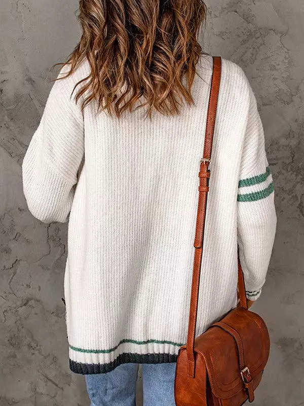 Color Block Fashion Sweater Cardigan