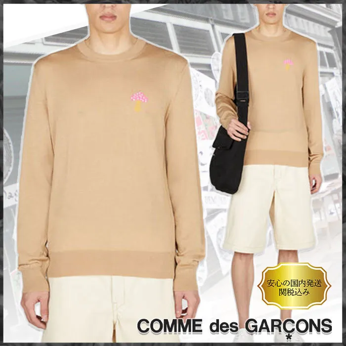 COMME des GARCONS  |Crew Neck Wool Street Style Long Sleeves Cotton Designers