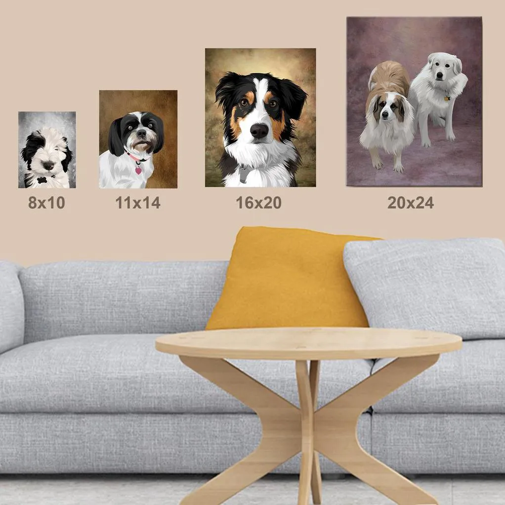 Custom Pet Portrait Canvas Wraps