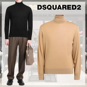 D SQUARED2  |Unisex Wool Street Style Long Sleeves Plain Logo Luxury