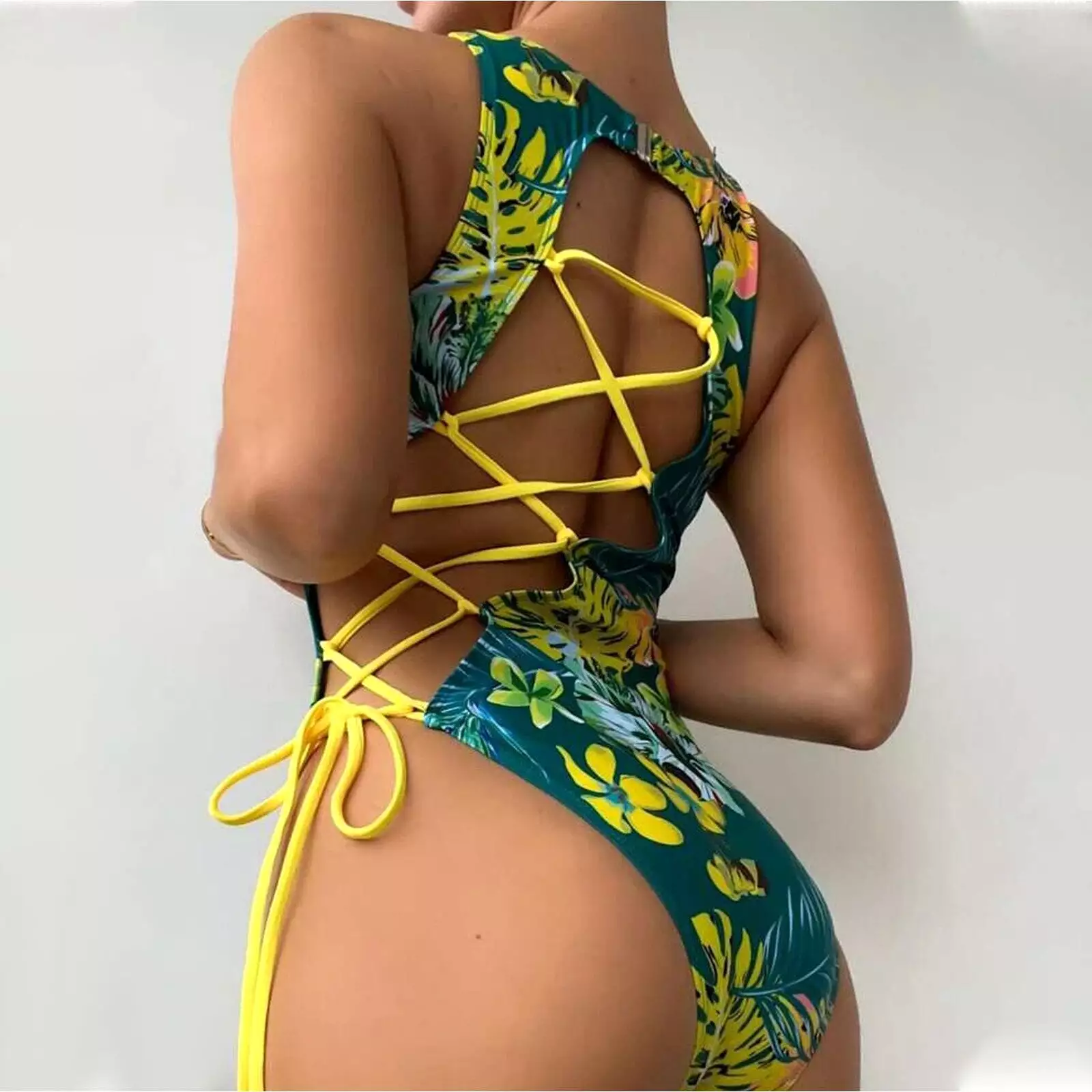 Elegant Women's Swimsuit 2023 Sexy Cross Bandage Backless Beachwear Bikini Swimsuit Bathing Suit Beach Outfits Biquini Bikini