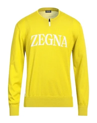 Ermenegildo Zegna  |Crew Neck Bi-color Long Sleeves Oversized Logo Luxury