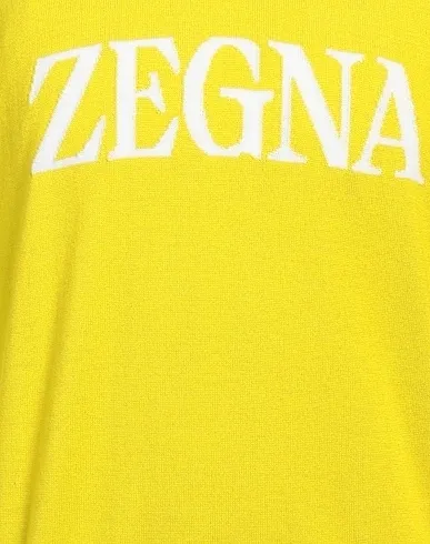 Ermenegildo Zegna  |Crew Neck Bi-color Long Sleeves Oversized Logo Luxury