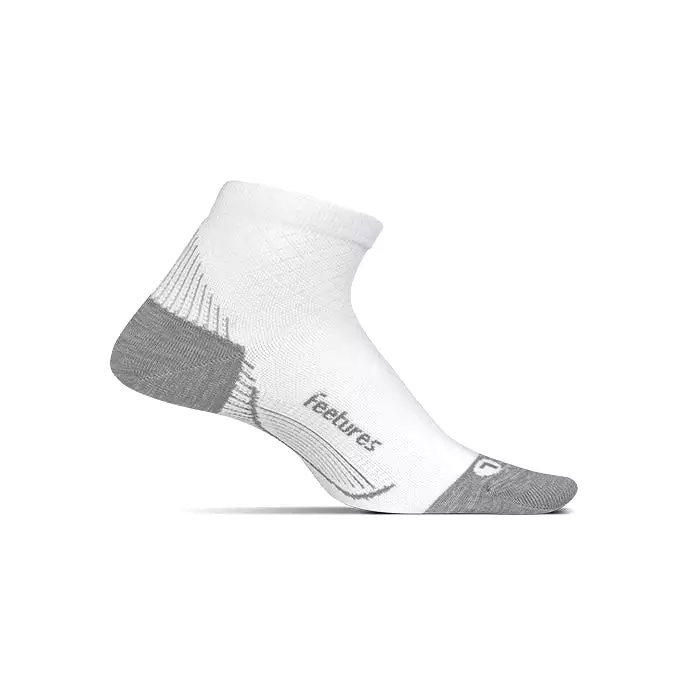 FEETURES Plantar Fasciitis Relief Quarter Sock Ultra Light White