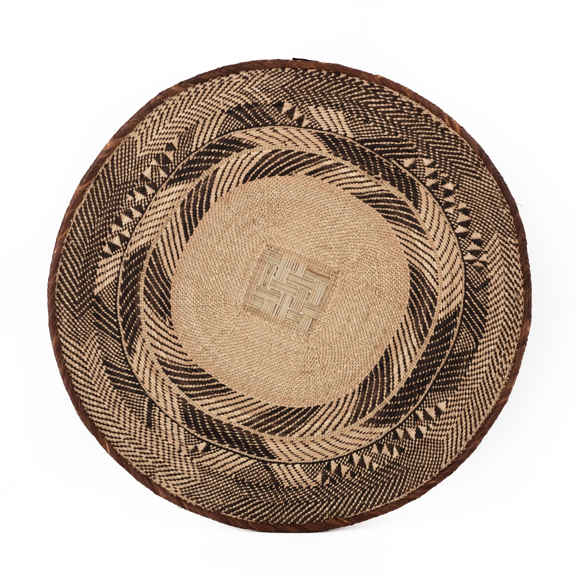 Flat Woven Raffia Basket