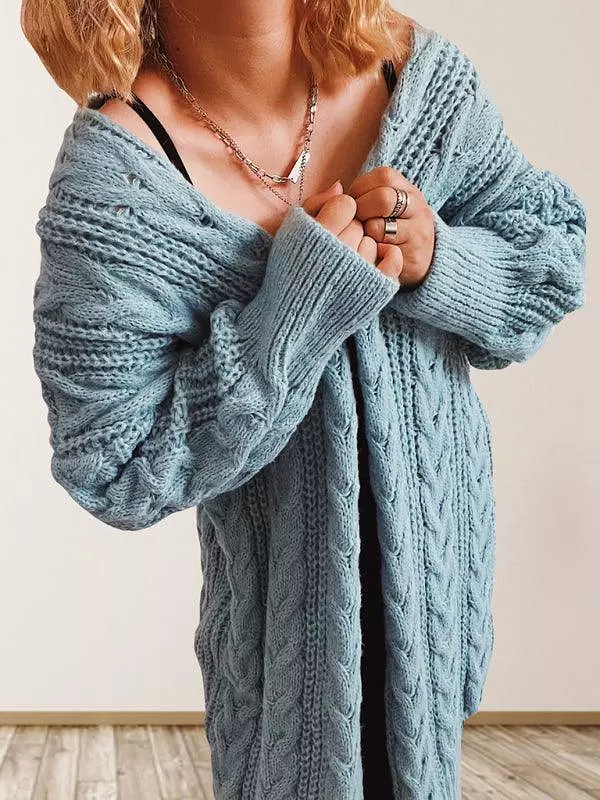 Flower Drop Sleeve Cardigan Sweater