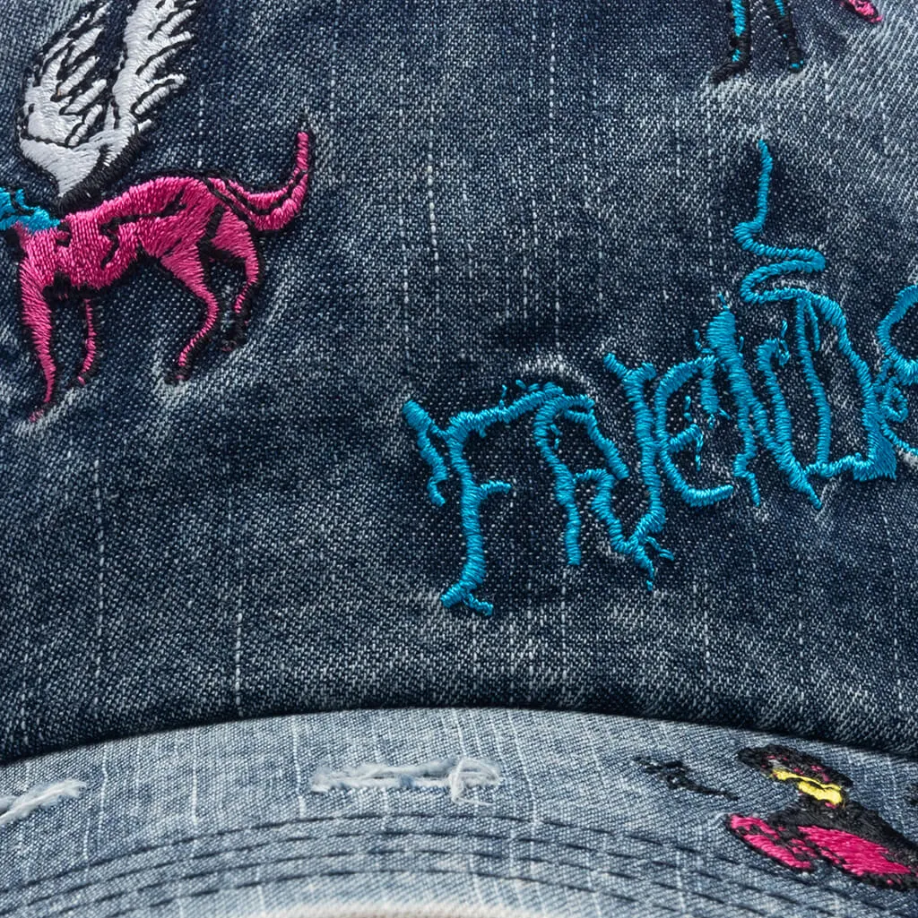 Friends Distressed Denim Cap - Distressed Denim