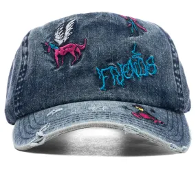 Friends Distressed Denim Cap - Distressed Denim