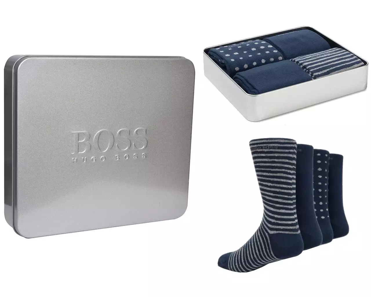 Hugo Boss 4 Pack Socks Gift Set Blue