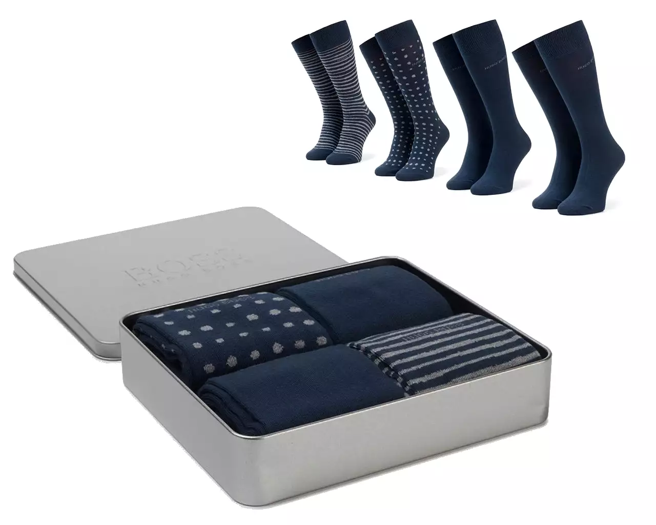 Hugo Boss 4 Pack Socks Gift Set Blue