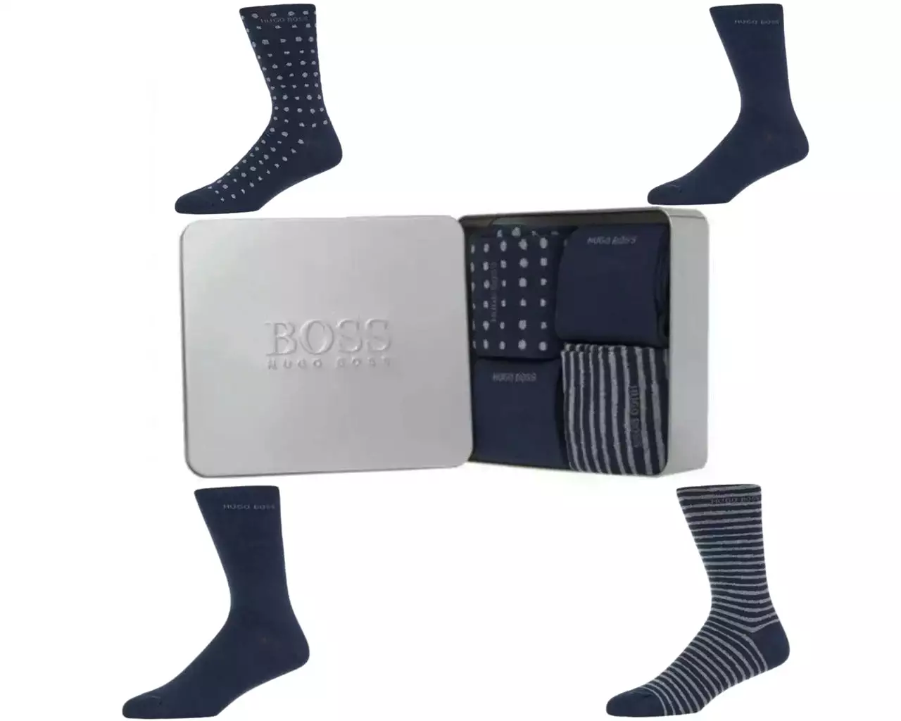 Hugo Boss 4 Pack Socks Gift Set Blue