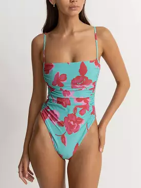 Inferna Floral Scrunched Side One Piece Swimsuit