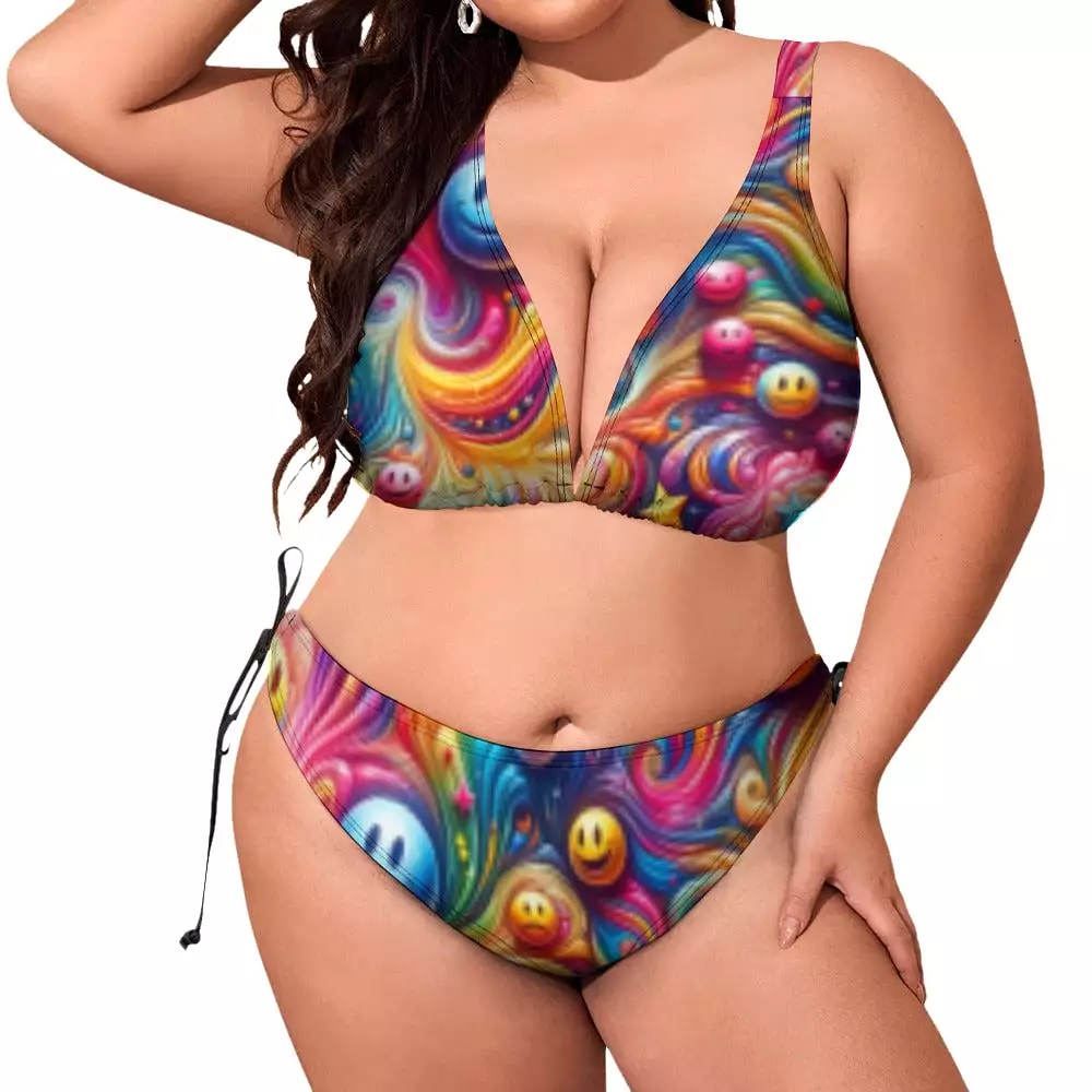 Joyful Whirls Rave Plus Size Bikini