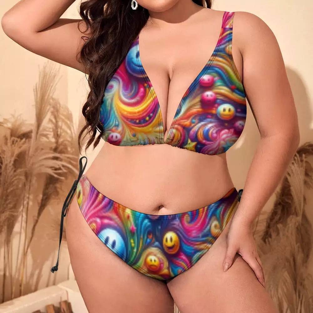 Joyful Whirls Rave Plus Size Bikini