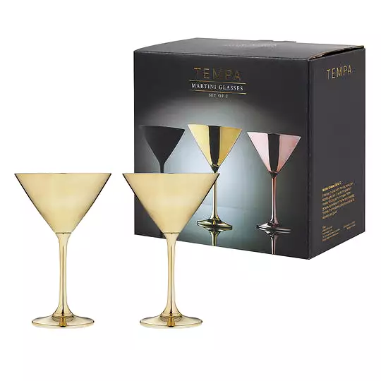 Ladelle Aurora Martini Glass Gold Set of Two