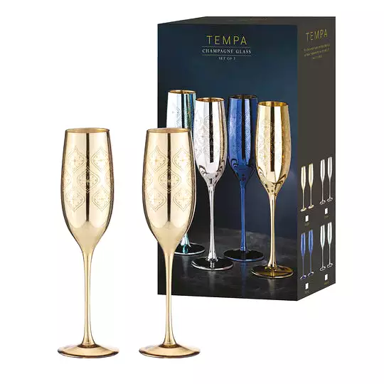 Ladelle Estelle Gold Champagne Glass Set of Two