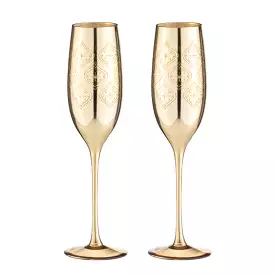 Ladelle Estelle Gold Champagne Glass Set of Two