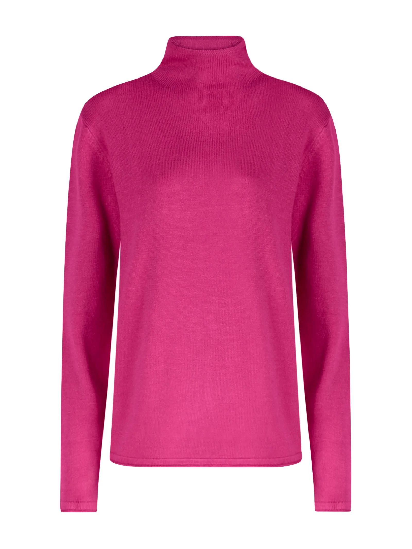 Maglia con collo a vulcano in filato Winter Basic - Fuchsia Purple