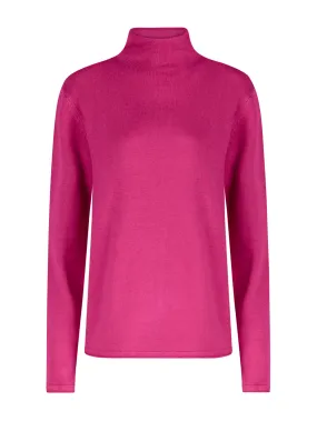 Maglia con collo a vulcano in filato Winter Basic - Fuchsia Purple